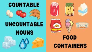 Countable and Uncountable nouns  some  any  Food containers Class 15 [upl. by Ysabel]