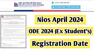 Nios Ex Student April 2024 On Demand Exam Registration Date  Task Is Helping NIOS nios ode [upl. by Houser]