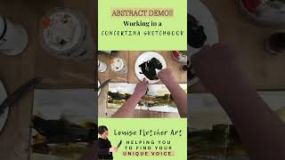 Abstract Demo Working in a Concertina Sketchbook [upl. by Yknip781]