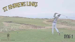 VI SPELAR LINKSGOLF I ST ANDREWS SKOTTLAND CASTLE COURSE [upl. by Ayatnahs163]