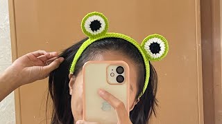 Keroppi Headband  Crochet Frog Headband  Simple Tutorial  Tagalog Tutorial [upl. by Bronwyn]