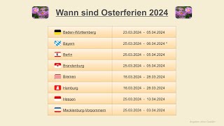 Wann sind Osterferien 2024 [upl. by Ardnuhs]