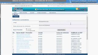 Subasta Inversa Electrónica  Convalidación de Errores Entidades Contratantes  5 de 13 [upl. by Suirtimed]