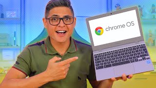 Samsung Chromebook 4  Um NOTEBOOK com ANDROID Será que presta Unboxing e Impressões [upl. by Ahsinnek]