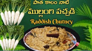 ముల్లంగి పచ్చడిMullangi Pachadi RecipeRaddish ChutneySotti dumpa pachadiMullangi Chutney Recipe [upl. by Enialb]