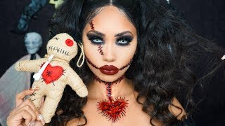 VOODOO DOLL HALLOWEEN MAKEUP TUTORIAL  Melly Sanchez [upl. by Frants]