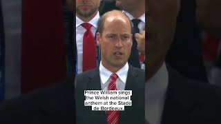 Prince William sings the Welsh national anthem at the Stade de Bordeaux [upl. by Idyak875]