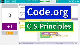 Codeorg Lesson 39 Variables Practice  Tutorial with Answers  Unit 4 CS Principles [upl. by Irrac]