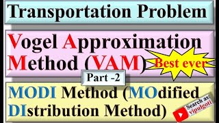 Transportation problem8part 2VAMMODI MethodGTU paper solutionORBest for practiceMost Imp [upl. by Kanya226]