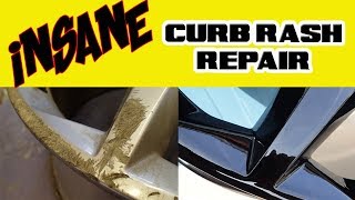 Insane Curb Rash Alloy Wheel Refurbish  RESTORATION [upl. by Carie]