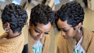 Low maintenance short curly quickweave tutorial [upl. by Therese]