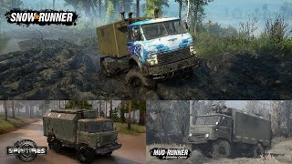 Spintires VS MudRunner VS SnowRunner B66ZIKZ 5368 gameplay comparison  GTX1060  PC [upl. by Rephotsirhc]