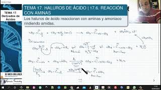 TEMA 17 HALUROS DE ÁCIDO  176 REACCIÓN CON AMINAS [upl. by Yves763]