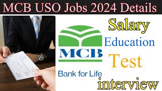 MCB USO Jobs 2024 complete Details MCB jobs [upl. by Natasha]