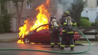 Fully Involed Car Fire WoodRidge NJ Part 2 9516 [upl. by Limay179]