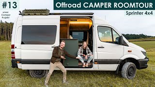 Die coolste OFFROAD CAMPER ROOMTOUR 🔥 ausführliche VAN TOUR  SPRINTER 4x4 Camper Selbstausbau 13 [upl. by Onin]