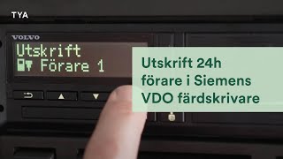 Siemens VDO färdskrivare  Utskrift 24 h förare [upl. by Volotta]