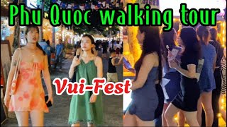 Phu Quoc walking tour  Vui Fest bazaar 2024 Vietnam’s Vibrant nightlife [upl. by Paza]