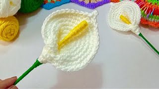 Flor Alcatraz Tejida a crochet Paso a paso [upl. by Sudaorb]