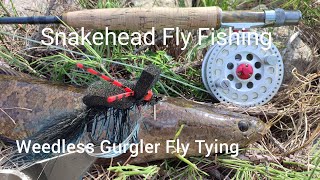 Weedless Gurgler Fly Tying amp Field Test  Snakehead Fly Fishing [upl. by Joao]