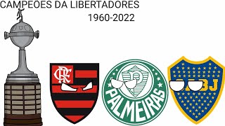 Campeões da libertadores com Evolução de Escudo 19602022 Especial de 10k parte 2 [upl. by Auginahs684]