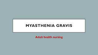 quotMyasthenia gravisquot detailed note for nursing students malayalam [upl. by Garrek]