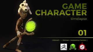 3D Game Character Timelapse  ZBrush 3DCoat and Substance Painter  pt 01 [upl. by Ody]