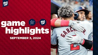 Nationals vs Marlins Game Highlights 9324  MLB Highlights [upl. by Elfstan]