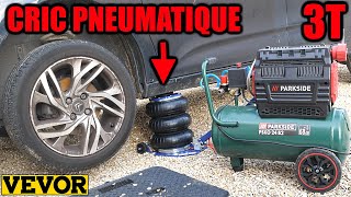 je teste cric pneumatique VEVOR 3T avec STANLEY et PARKSIDE LIDL compresseur silencieux PSKO 24 [upl. by Nawrocki856]