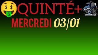 PRONOSTIC QUINTE DU JOUR MERCREDI 3 JANVIER 2024 PMU [upl. by Clippard]