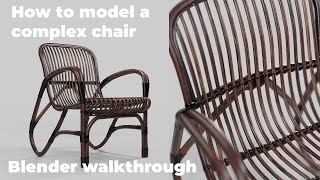 Modeling A Complex Chair in Blender 28  iMeshh Tutorial and Walkthrough [upl. by Naharba]