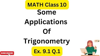 Math Class 10  Some Application of Trigonometry  Ex 91  Height amp Distance [upl. by Noryv]