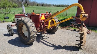 IH 464 and a Danhauser auger Digging holes for blueberries and plum trees [upl. by Etnoj]