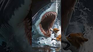 A Dog is Eaten by Big Shark😱😱 cat catvideos catlover doglover dogvideos shark shortstory [upl. by Klepac]