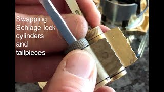 Swapping Schlage deadbolt cylinders and tailpieces [upl. by Giuseppe]