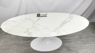 Calacatta White Marble Saarinen Tulip Dining Table marblefurniture naturalmarble marbletable [upl. by Townie]