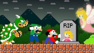 Mario and Team Mario RIP Peach Sorry PrincessPlease Comeback  Game Animation [upl. by Htebasyle]