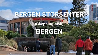 Bergen Storsenter  Shopping centre in Bergen Norway walktour [upl. by Ehttam]