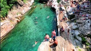 Valle Verzasca  Lavertezzo and Verzasca Dam Swiss [upl. by Azil]