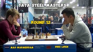 Max Warmerdam vs Ding Liren Tata Steel Masters Round 12 [upl. by Berton]