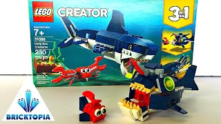 LEGO Creator 3 in 1 Deep Sea Creatures Angler Fish  Lego Speed Build 31088 [upl. by Oironoh]