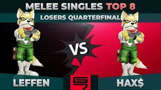 Leffen vs Hax  Losers Quarterfinal Top 8 Melee Singles  Genesis 7  Fox vs Fox [upl. by Anirtac682]