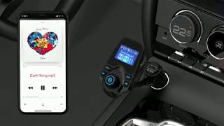 Adge  Bluetooth FM Transmitter Carkit  T10  Draadloos muziek luisteren in de auto [upl. by Tufts444]