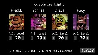 Five Nights at Freddys  Custom Night  20202020420 Mode No Commentary [upl. by Lorsung198]