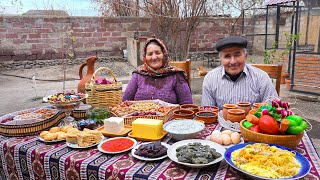 Mix Of AZERBAIJAN National Rural Dish Recipes amp Beef Ribs Liver and Kutab ♧ Village Cooking Vlog [upl. by Krebs]