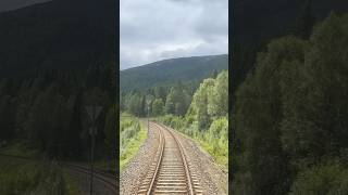 Rear view of a ride through Mosjøen in Norway train views norway [upl. by Ayra]