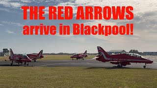 The Red Arrows arrive at Blackpool Airport for 2024s Airshow 🗼✈️ [upl. by Cannell]