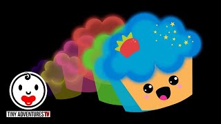 Baby Sensory  Dessert Disco Glow  High Contrast Animation calm crying baby [upl. by Oilisab]