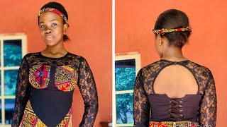 How to cut and sew this corset gown with a yoke and basque waist part 2 fashion corset viralvideo [upl. by Robet]