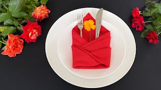 Napkin Folding  Simple Pocket [upl. by Trin421]